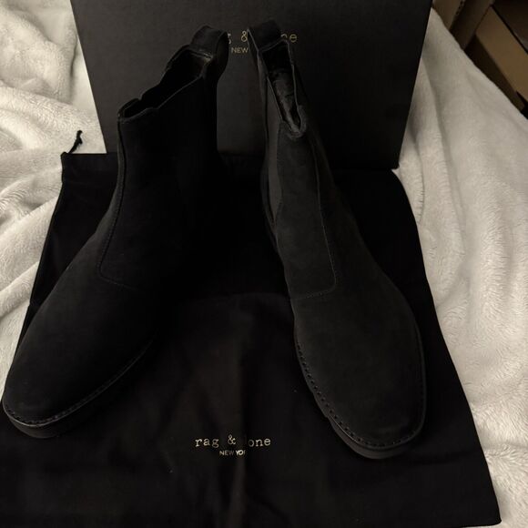 NIB Rag and Bone Bedford Chelsea Boot - Black Suede Size US11 EU44 #1140 - Picture 13 of 14
